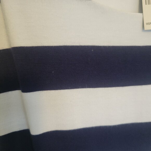 Style & Co Empire Waist Maxi Dress Navy Blue & White Women’s M - Picture 6 of 7